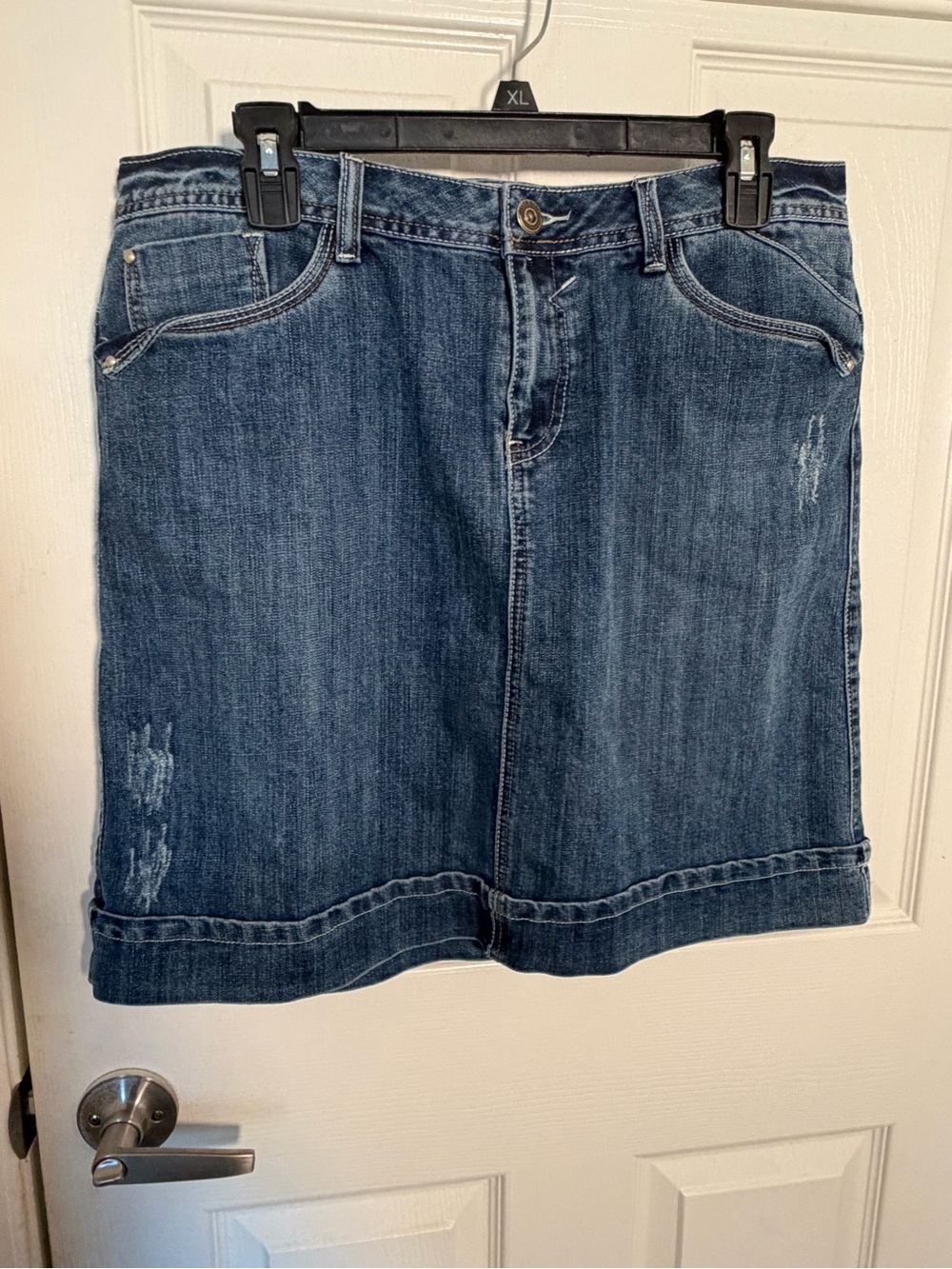 Christina Zinn Blue Denim Midi Skirt